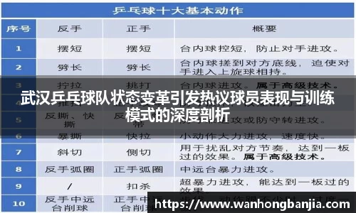 武汉乒乓球队状态变革引发热议球员表现与训练模式的深度剖析